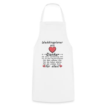 Danke Dankeschön an Weddingsplaner Hochzeitsplaner - Kochschürze - Weiß - Vorne - AI Model Male 185 dark (185cm)