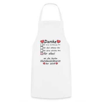 Danke Dankeschön an Hundezüchterin - Kochschürze - Weiß - Vorne - AI Model Male 185 dark (185cm)