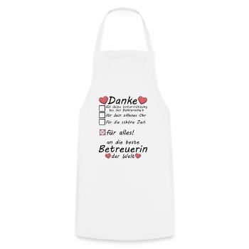 Doktorarbeit Doktor Betreuerin Danke sagen - Kochschürze - Weiß - Vorne - AI Model Male 185 dark (185cm)