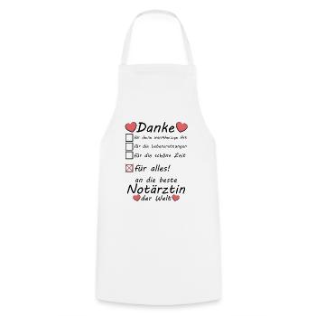 Beste Notärztin Danke sagen zum Abschied - Kochschürze - Weiß - Vorne - AI Model Male 185 dark (185cm)
