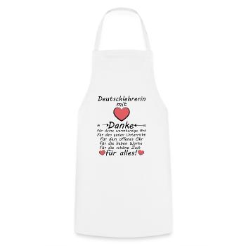 Danke an Deutschlehrerin Abschiedsgeschenk - Kochschürze - Weiß - Vorne - AI Model Male 185 dark (185cm)