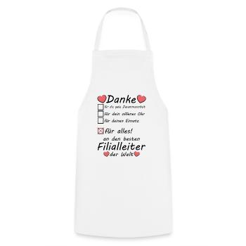 Beste Filialleiter Danke sagen zum Abschied - Kochschürze - Weiß - Vorne - AI Model Male 185 dark (185cm)