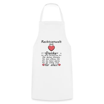 Rechtsanwalt Danke sagen zum Abschiedsgeschenk - Kochschürze - Weiß - Vorne - AI Model Male 185 dark (185cm)