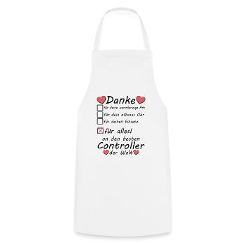 Controller Beruf Abschiedsgeschenk Danke sagen - Kochschürze - Weiß - Vorne - AI Model Male 185 dark (185cm)