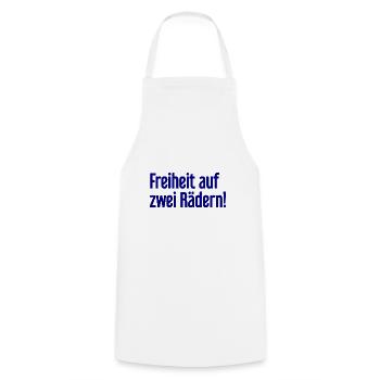 Freedom on Two Wheels - Cyclist Design - Cooking Apron - white - Front - AI Model Male 185 dark (185cm)