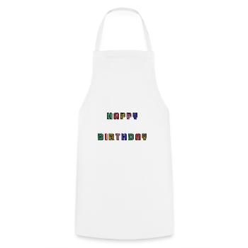 HAPPY BIRTHDAY - Tablier de cuisine - blanc - Devant - AI Model Male 185 dark (185cm)