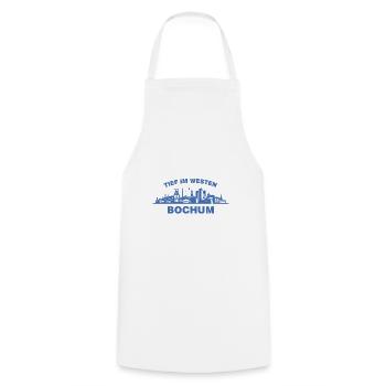 BOCHUM SKYLINE in Blau - Kochschürze - Weiß - Vorne - AI Model Male 185 dark (185cm)
