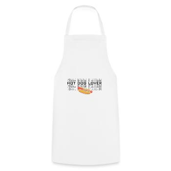 Hot Dog Saucisse Amour Hot dog fast food - Tablier de cuisine - blanc - Devant - AI Model Male 185 dark (185cm)