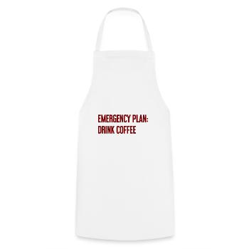 Kaffee-Notfallplan - Kochschürze - Weiß - Vorne - AI Model Male 185 dark (185cm)