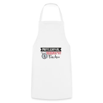 Géographie Enseignante Enseignement Enseignement - Tablier de cuisine - blanc - Devant - AI Model Male 185 dark (185cm)