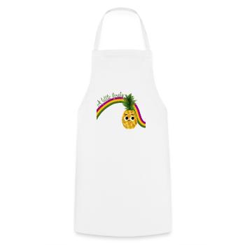 Ananas doux avec arc-en-ciel et texte Restez fruité - Tablier de cuisine - blanc - Devant - AI Model Male 185 dark (185cm)