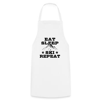 Eat Sleep Ski Repeat - Ski - Ski - Cooking Apron - white - Front - AI Model Male 185 dark (185cm)