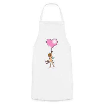 Cupid's Got Balloon Blues: Full Color Design - Cooking Apron - white - Front - AI Model Male 185 dark (185cm)