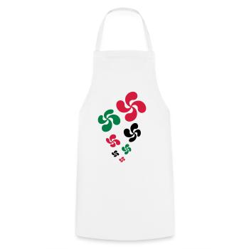 Croix du Pays Basque - Tablier de cuisine - blanc - Devant - AI Model Male 185 dark (185cm)