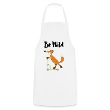 Be Wild Fuchs mit seinem Roller - Kinder - Lustig - Kochschürze - Weiß - Vorne - AI Model Male 185 dark (185cm)
