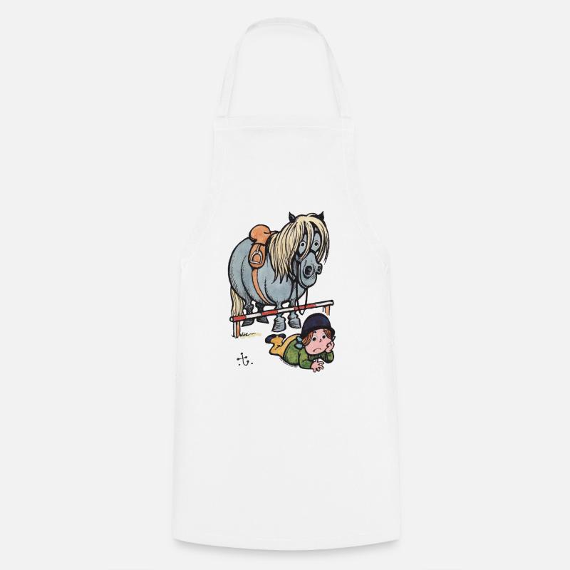 Thellwell Cheval Saut D'Obstacles - Tablier de cuisine - blanc