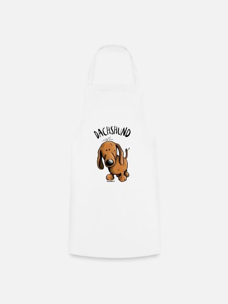 Drolliger Dachshund - Dackel - Teckel - Kochschürze - Weiß