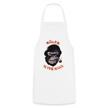 Rauchender Gorilla Kopf Grafik böser alter Mann - Kochschürze - Weiß - Vorne - AI Model Male 185 dark (185cm)
