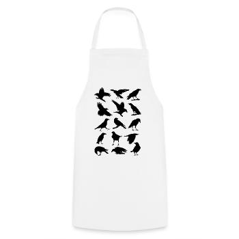 Crows, ravens, birds, bird, corvus, cabbage raven - Cooking Apron - white - Front - AI Model Male 185 dark (185cm)