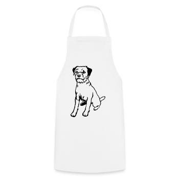 Border Terrier - Tablier de cuisine - blanc - Devant - AI Model Male 185 dark (185cm)
