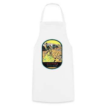 Albufeira Algarve Portugal, plage été soleil rétro - Tablier de cuisine - blanc - Devant - AI Model Male 185 dark (185cm)