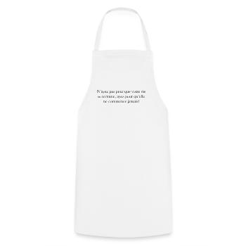 Commencement de la vie - Tablier de cuisine - blanc - Devant - AI Model Male 185 dark (185cm)