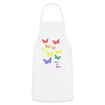 Lgbtq, Love is love, Pride Month, Butterflies - Kochschürze - Weiß - Vorne - AI Model Male 185 dark (185cm)
