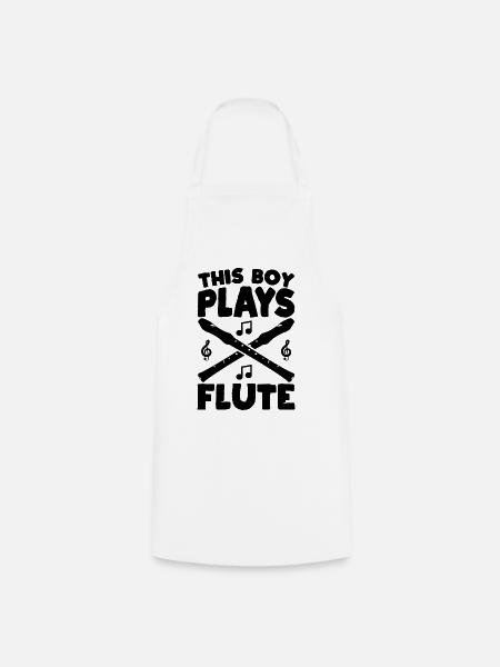 This Boy Plays Flute - Kochschürze - Weiß