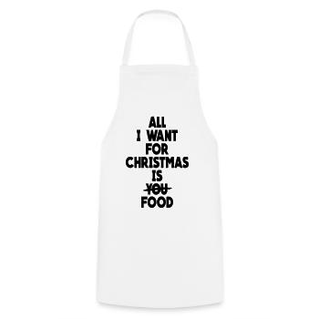 All I want for Christmas is food - Cooking Apron - white - Front - AI Model Male 185 dark (185cm)