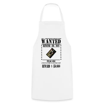 WANTED CASSETTE AUDIO - Cooking Apron - white - Front - AI Model Male 185 dark (185cm)