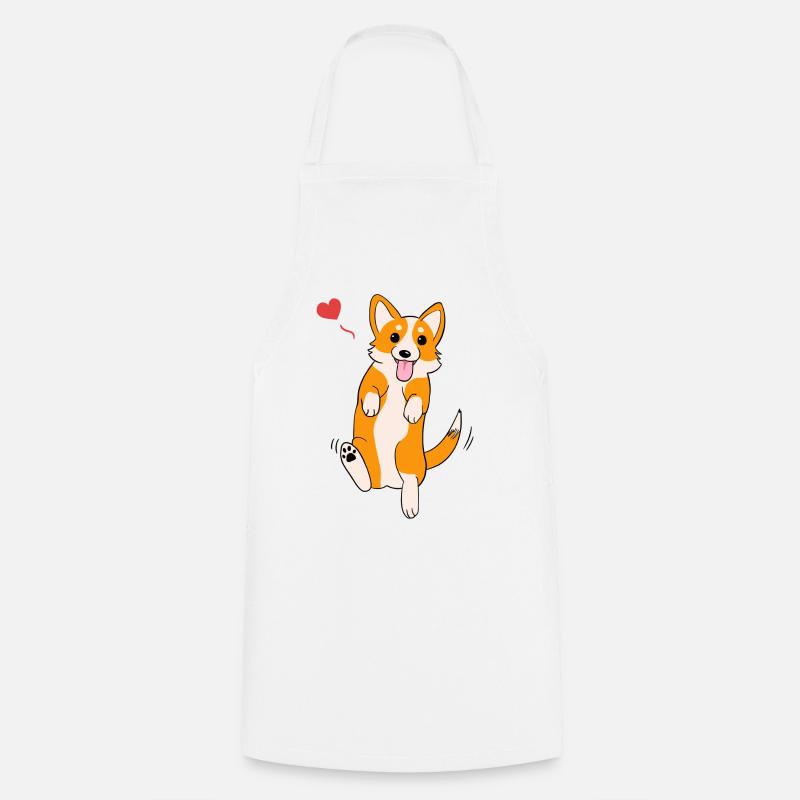 Corgi Love - Cooking Apron - white