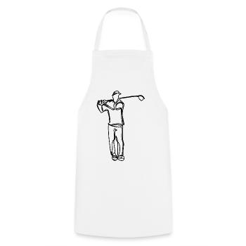 Golfer Zeichnung - Kochschürze - Weiß - Vorne - AI Model Male 185 dark (185cm)