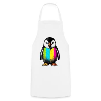 Penguin - Cooking Apron - white - Front - AI Model Male 185 dark (185cm)