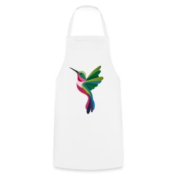 Colorful Hummingbird in Modern Paper-Cut Style - Cooking Apron - white - Front - AI Model Male 185 dark (185cm)