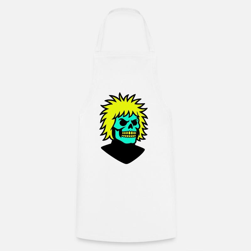 Skullman avec une coiffure cool - Tablier de cuisine - blanc