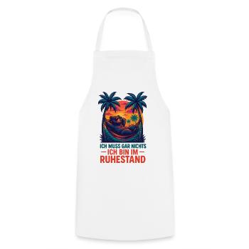 Pension de retraite Ours Retraité Palmiers Cadeau Cool - Tablier de cuisine - blanc - Devant - AI Model Male 185 dark (185cm)