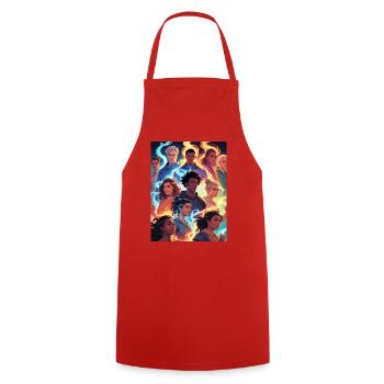 Elemental Ild og Is Gruppe - Cooking Apron - red - Front - AI Model Male 185 dark (185cm)