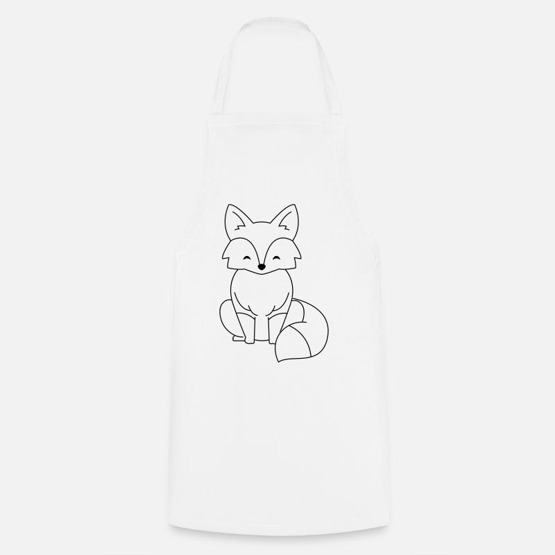Bande dessinée Renard en noir - Tablier de cuisine - blanc