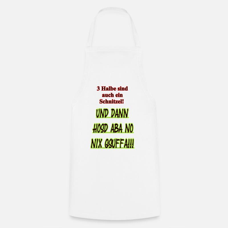 Half Schnitzel Saying Shirt - Cooking Apron - white