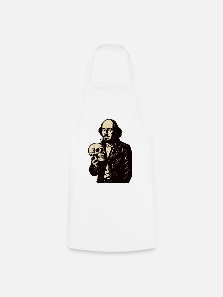 William Shakespeare mit Schädelporträt - Kochschürze - Weiß