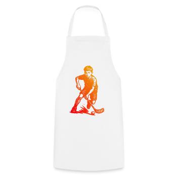 Clear floorball motif for every day - Cooking Apron - white - Front - AI Model Male 185 dark (185cm)