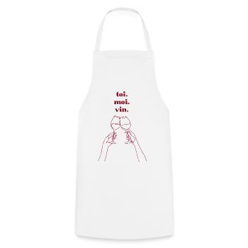 you. me. wine. - Cooking Apron - white - Front - AI Model Male 185 dark (185cm)
