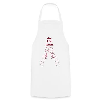 you. I. wine. - Cooking Apron - white - Front - AI Model Male 185 dark (185cm)