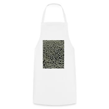 Star pattern in green shimmer - Cooking Apron - white - Front - AI Model Male 185 dark (185cm)
