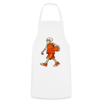 Skeleton Hoops en maillot orange - Tablier de cuisine - blanc - Devant - AI Model Male 185 dark (185cm)