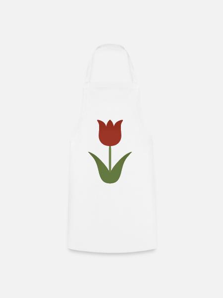 Crimson Tulip Silhouette Tee - Kochschürze - Weiß