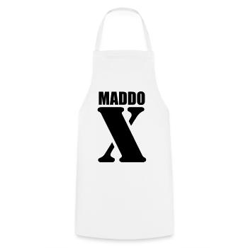 Maddox – First Name Design | Minimal Typography - Kochschürze - Weiß - Vorne - AI Model Male 185 dark (185cm)