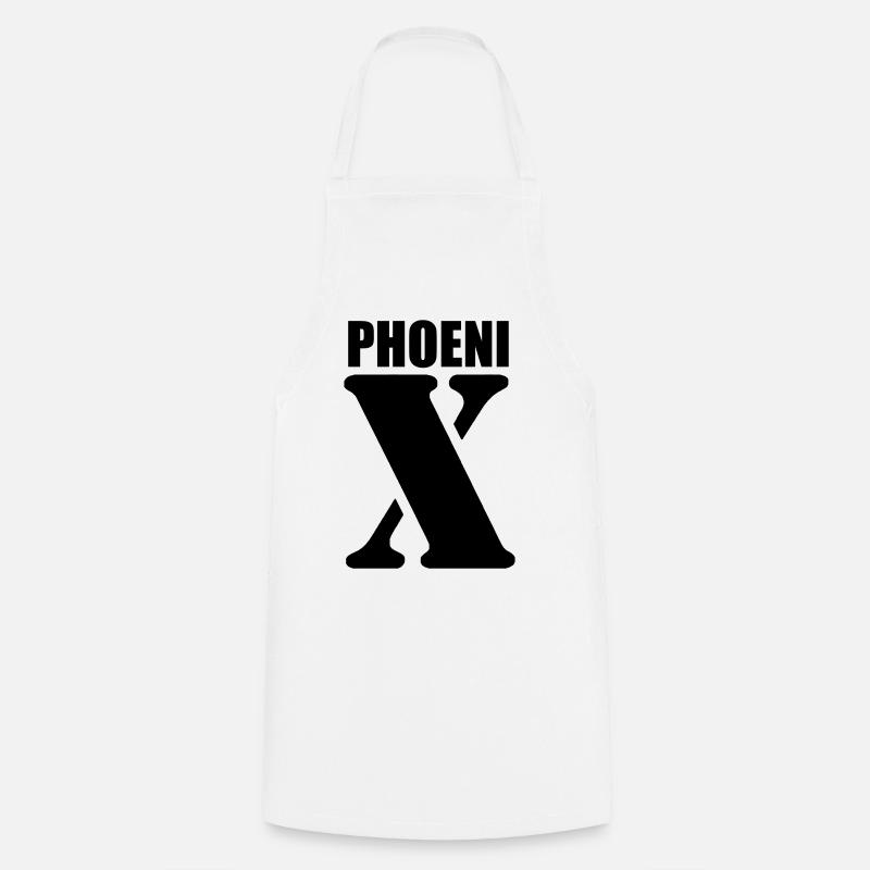 Phoenix – Conception de prénom | Typographie minimale - Tablier de cuisine - blanc