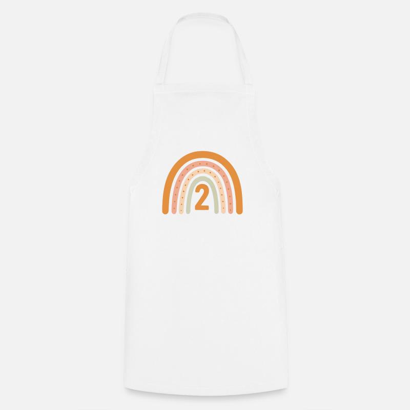 Second Birthday Rainbow - Cooking Apron - white