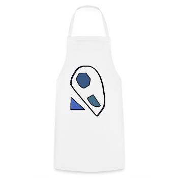 Abstract blue shapes on black - Cooking Apron - white - Front - AI Model Male 185 dark (185cm)